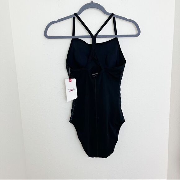 NWT Speedo Black One Piece Swimsuit - Picture 6 of 6